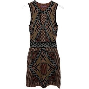 SWEET SINAMMON - SIZE SMALL - SLEEVELESS SWEATER DRESS - GEOMETRIC PATTERN - B5